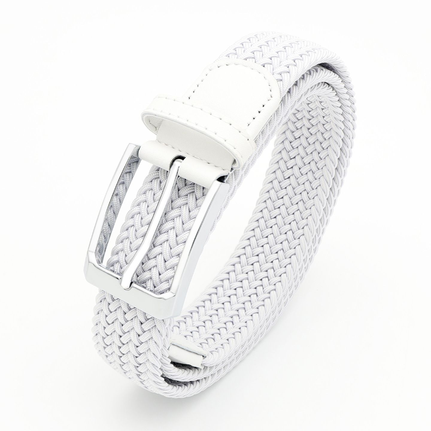 No-Hole Elastic Woven Belt, Unisex Comfortable and Versatile, Strong Elasticity Anti-Loosening, Breathable and Skin-Friendly No Sweating, Essential for Outdoor Sports and Daily Commute, A Casual Style Choice/White:M code - Image 1