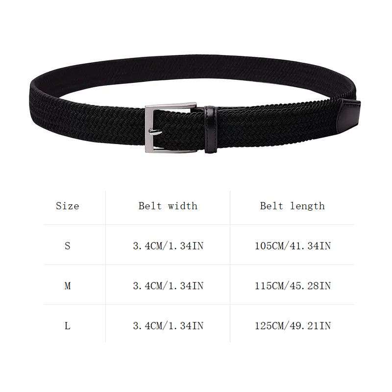 No-Hole Elastic Woven Belt, Unisex Comfortable and Versatile, Strong Elasticity Anti-Loosening, Breathable and Skin-Friendly No Sweating, Essential for Outdoor Sports and Daily Commute, A Casual Style Choice/White:M code - Image 8