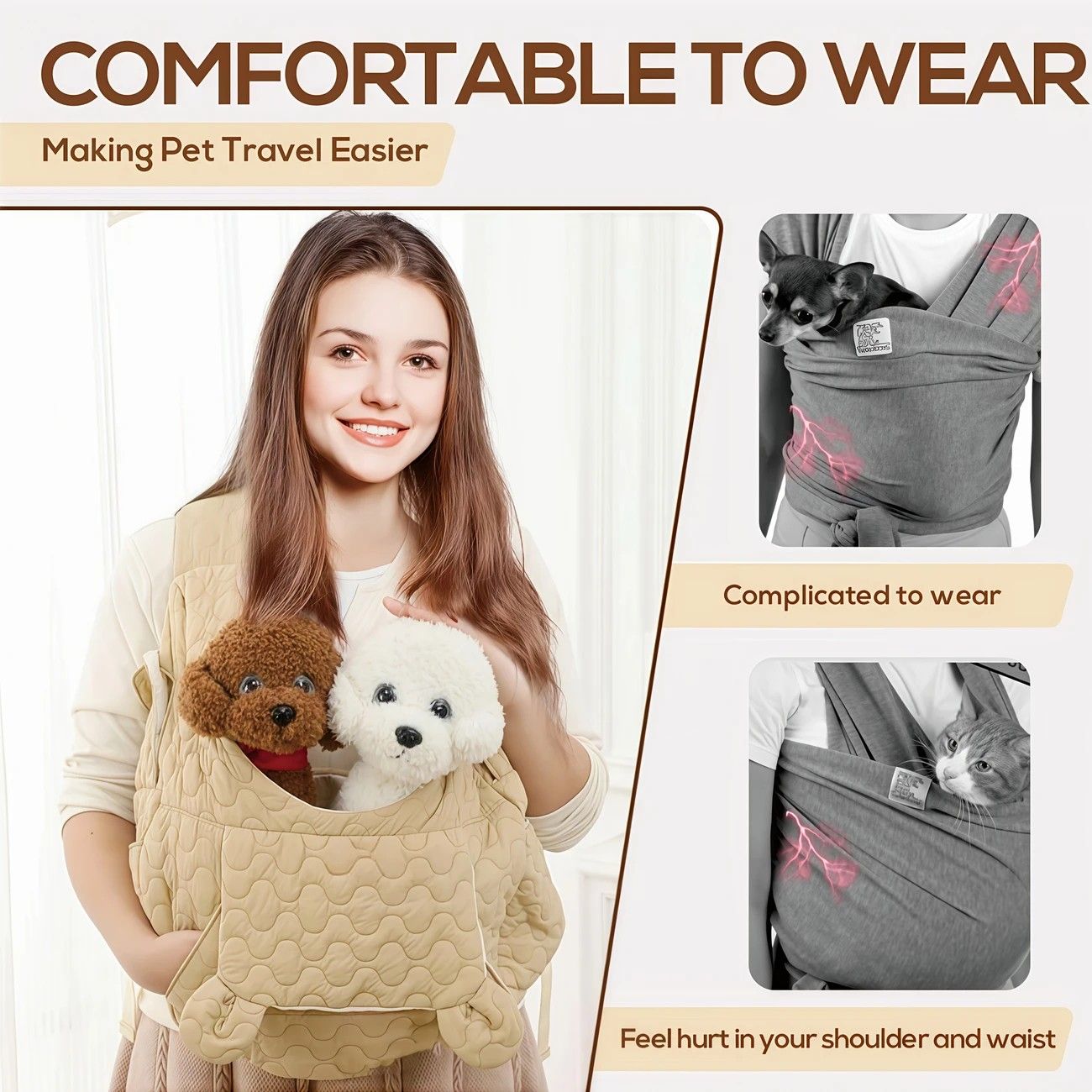 Pet Chest Carrier Front-Facing Backpack Small Dog Cat Breathable Carrier Hands-Free Sling(BLUE) - Image 4