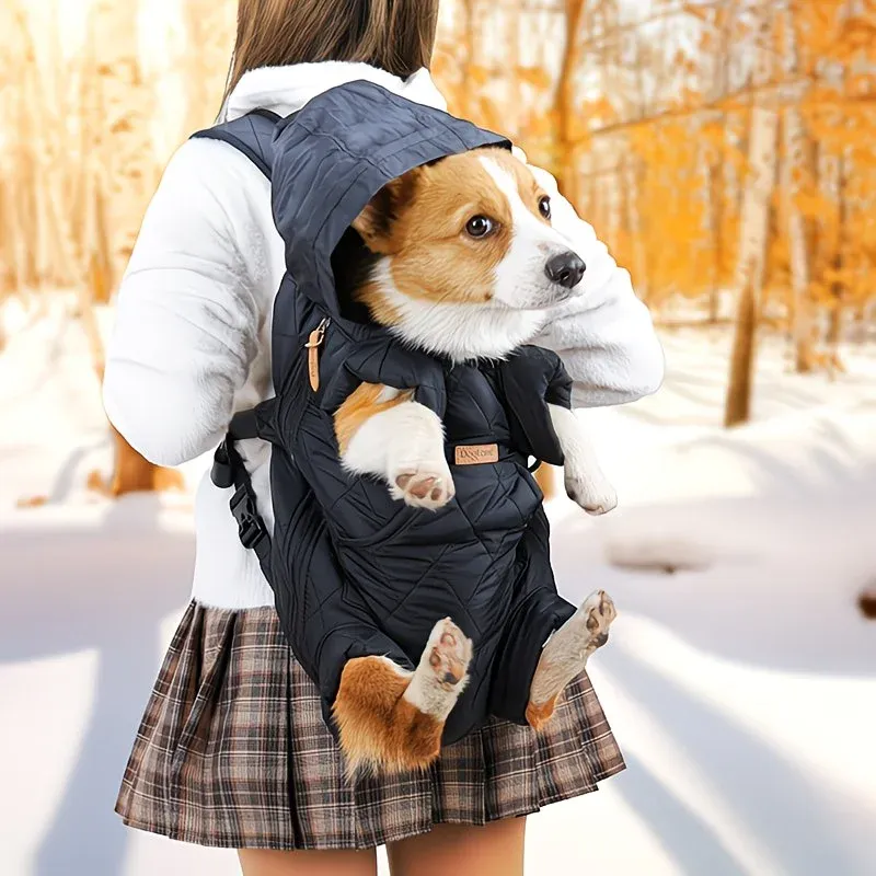 Winter Pet Front Pack: Warm, Lightweight, Hands-Free, Cozy Companion for Every Journey/black - Image 8