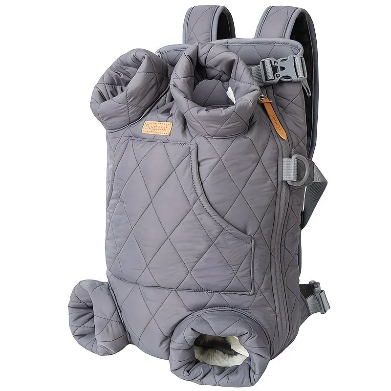 Winter Pet Front Pack: Warm, Lightweight, Hands-Free, Cozy Companion for Every Journey/GREY - Image 1