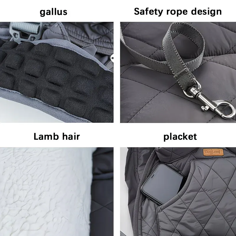 Winter Pet Front Pack: Warm, Lightweight, Hands-Free, Cozy Companion for Every Journey/GREY - Image 6