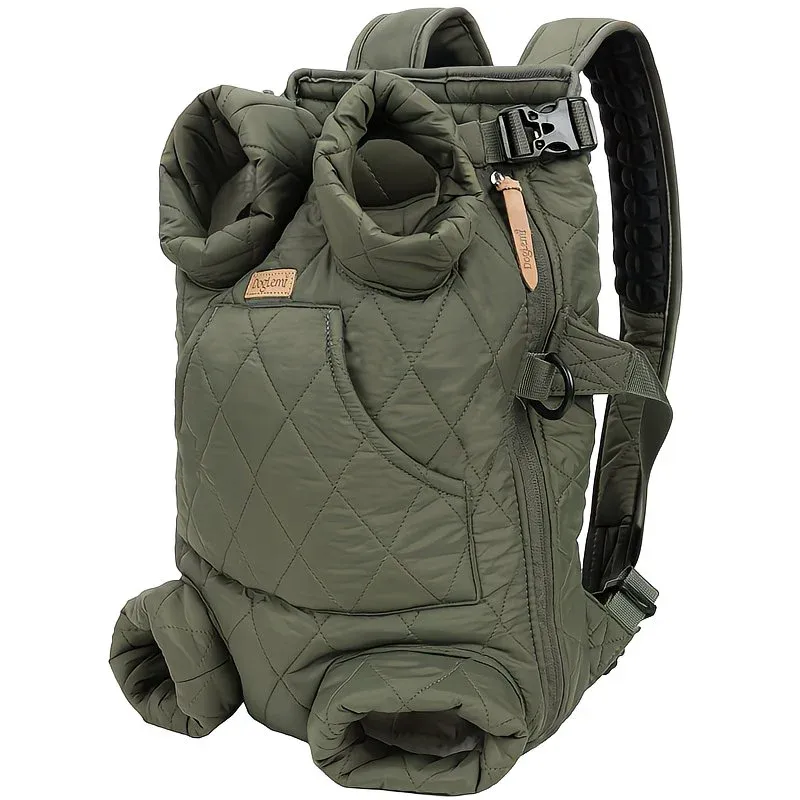 Winter Pet Front Pack: Warm, Lightweight, Hands-Free, Cozy Companion for Every Journey/pitch green - Image 1