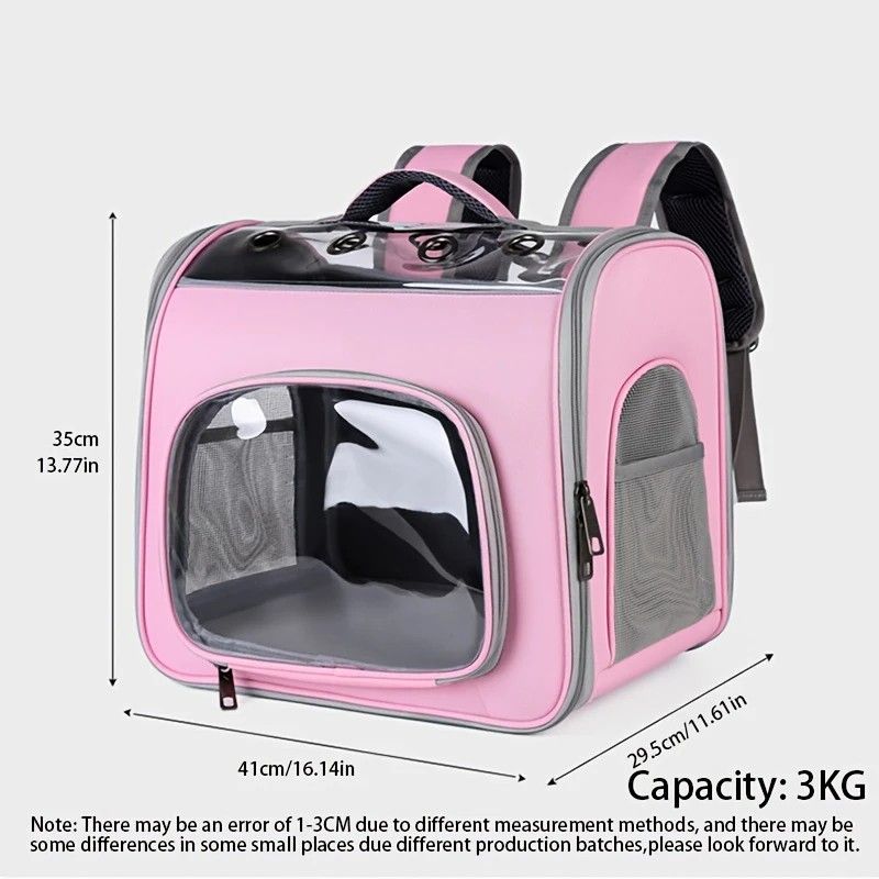Pet Backpack Portable Transparent Foldable Comfort Design Hands-Free Travel for Cats Small Dogs(grey) - Image 7