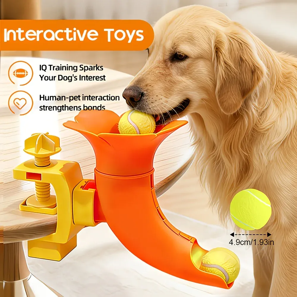 Manual Ball Launcher: Adjustable Difficulty, No Batteries Needed, Clip-On Automatic Ball Dispensing, Human-Pet Interaction and Solo Play All in One - Image 1