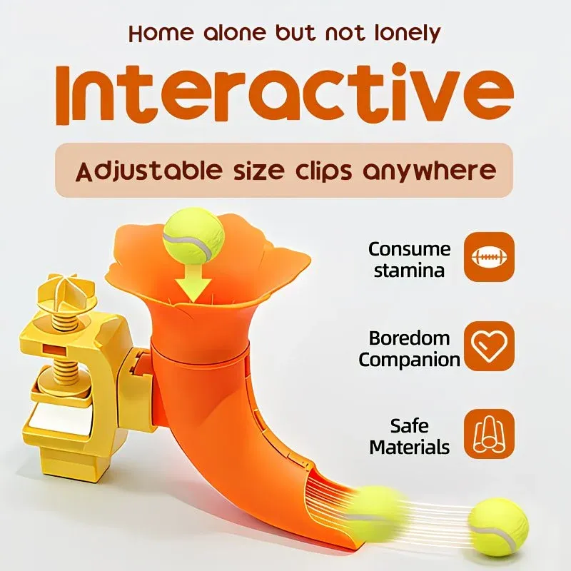 Manual Ball Launcher: Adjustable Difficulty, No Batteries Needed, Clip-On Automatic Ball Dispensing, Human-Pet Interaction and Solo Play All in One - Image 5