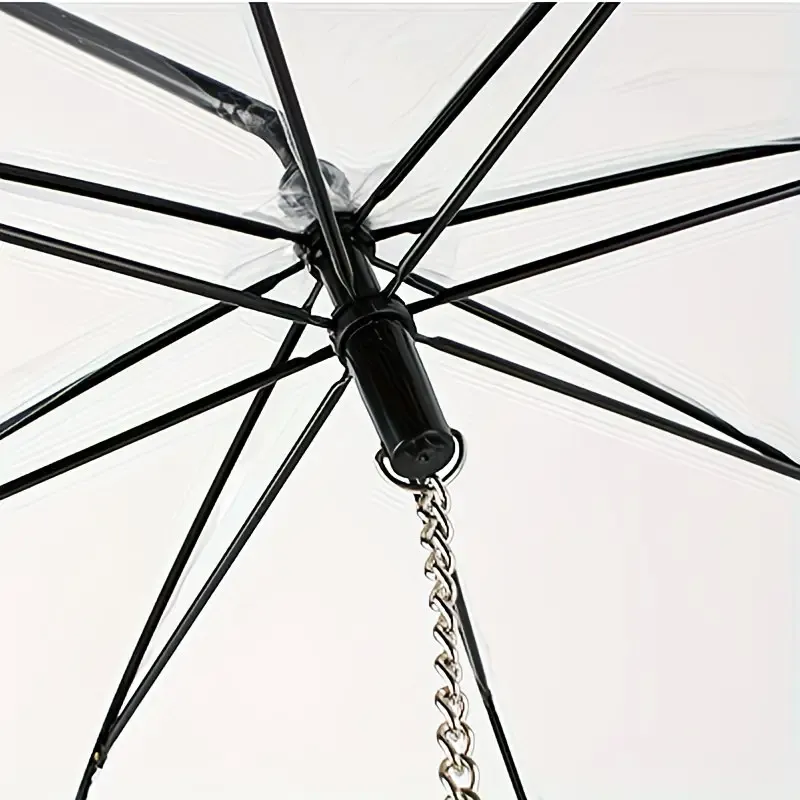 Bendable transparent pet umbrella with leash chain, rain or shine, one umbrella for outdoor pet walks - Image 8