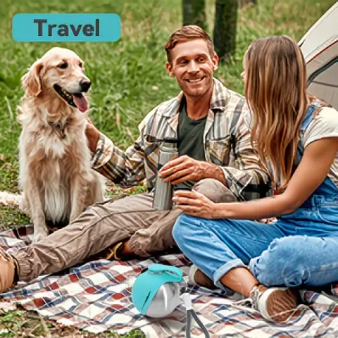 Portable Stainless Steel Cat & Dog Water Bottle, Leak-Proof 2-in-1 with Bowl, One-Press Drink & Feed for Outdoor Walks & Travel, Lightweight & Easy to Carry, Pet Essential./blue - Image 8