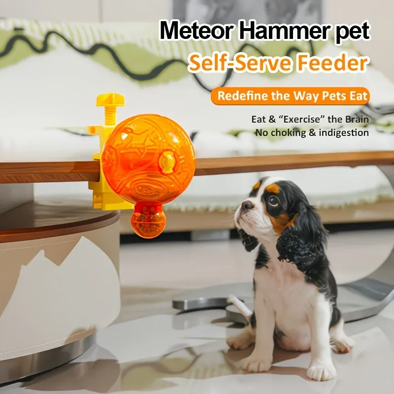 Pet Puzzle Spinning Feeder: 360° Slow Feeding Portion Control, Clip-On Installation, Eat While Playing/the little orange - Image 3