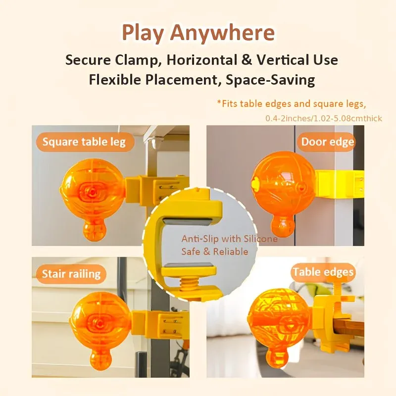 Pet Puzzle Spinning Feeder: 360° Slow Feeding Portion Control, Clip-On Installation, Eat While Playing/the little orange - Image 6