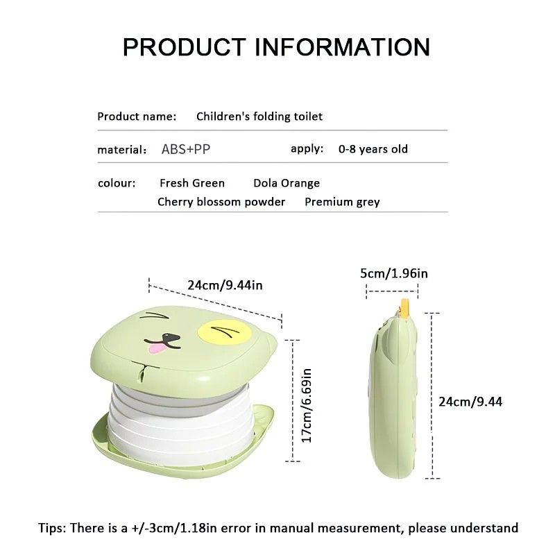 Car Folding Potty, cute cartoon design, folds in seconds for easy carrying, widened seat ring for comfort and stability, suitable for both home and travel.(pink) - Image 8