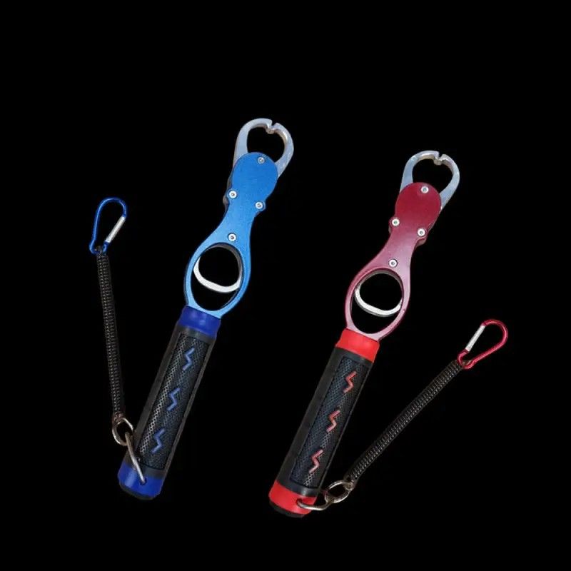 Aluminum Alloy Fish Control & Weighing Tool – Curved Jaw Anti-slip Lock, 18KG Instant Reading Scale(BLUE) - Image 2