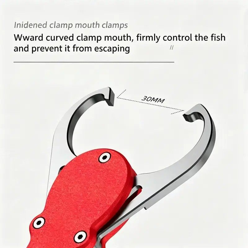 Aluminum Alloy Fish Control & Weighing Tool – Curved Jaw Anti-slip Lock, 18KG Instant Reading Scale(BLUE) - Image 6