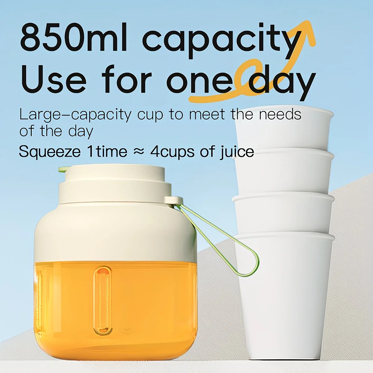 Portable multifunctional large-capacity tumbler, featuring powerful performance for juicing, baby food, and ice crushing. Perfect for home, outdoor, and fitness use, offering fresh and healthy beverages anytime, anywhere.orange - Image 2