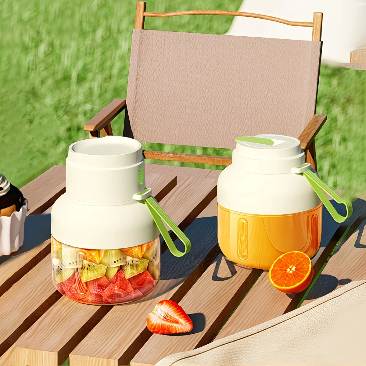 Portable multifunctional large-capacity tumbler, featuring powerful performance for juicing, baby food, and ice crushing. Perfect for home, outdoor, and fitness use, offering fresh and healthy beverages anytime, anywhere.green - Image 3