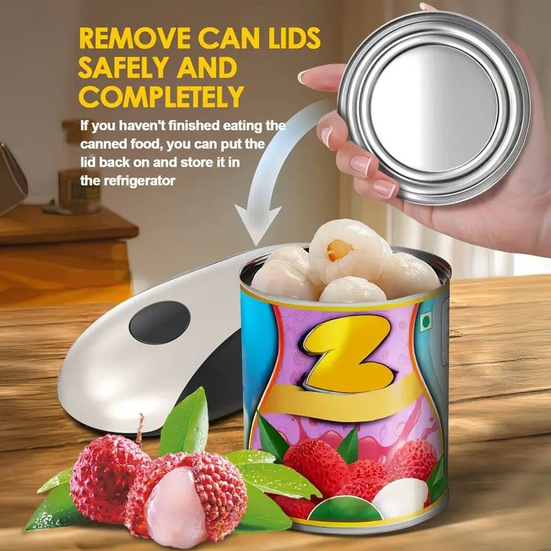 Smart Electric Can Opener, One-Touch Automatic Opening, Type-C Rechargeable with Long Battery Life, Safe and Smooth Edges Protect Hands, Ideal for Elderly, Arthritis Sufferers, and Those with Manicured Nails, Essential Effort-Saving Kitchen Tool - Image 8