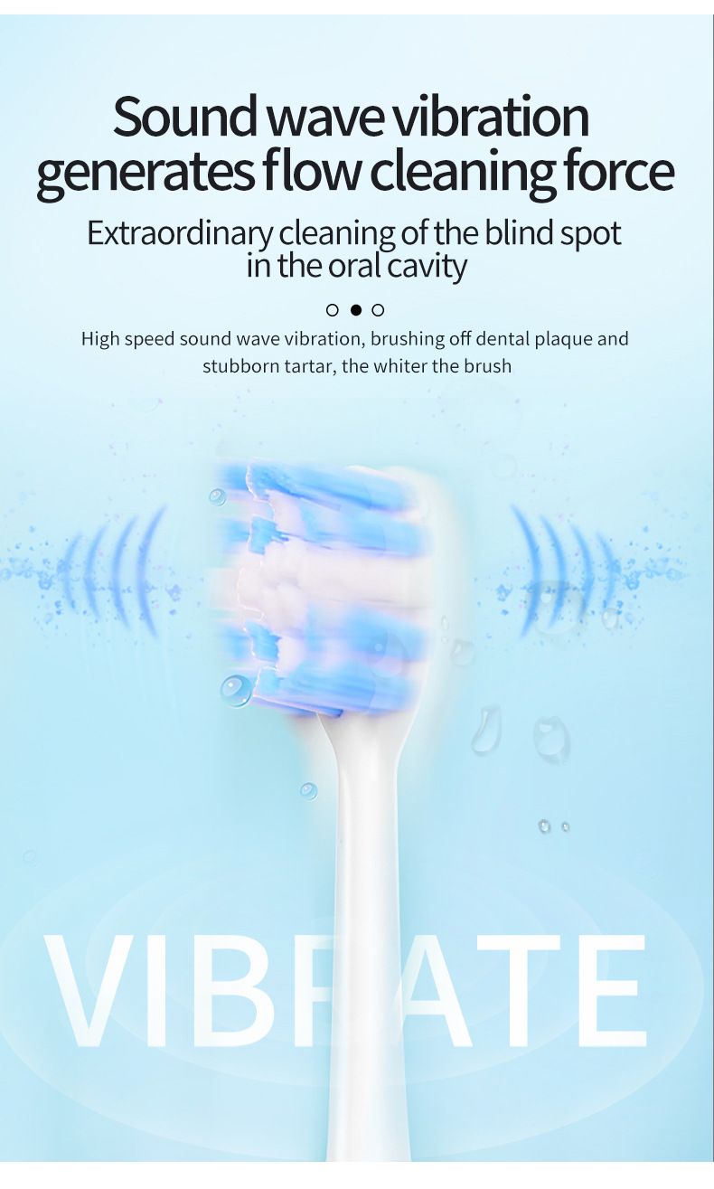Sonic Electric Toothbrush with 6 Modes for Professional Dental Care, Deep Cleaning and Gum Protection, Ultra-Long Battery Life Up to 180 Days/Black 4 brush head+storage box - Image 5