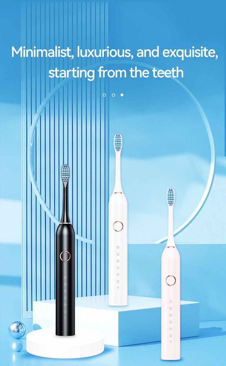 Sonic Electric Toothbrush with 6 Modes for Professional Dental Care, Deep Cleaning and Gum Protection, Ultra-Long Battery Life Up to 180 Days/White 4 brush head+storage box - Image 2