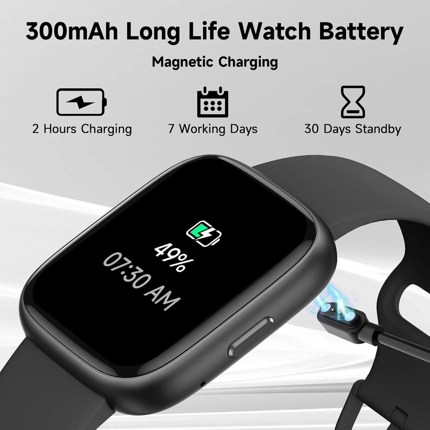 Smartwatch Voice Assistant Bluetooth Calling Health Monitoring Step Tracking  Message Alerts/golden - Image 6