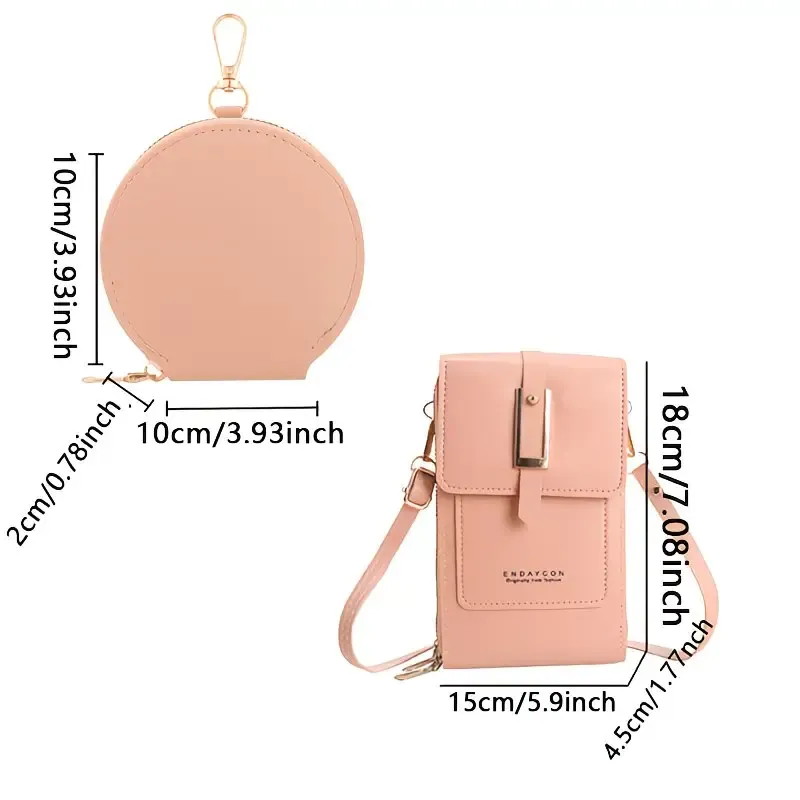 PVC Phone Bag and Coin Purse Two in One: High Definition Touch Screen Window for Sensitive Control, Zipper Anti Loss Adjustable Shoulder Strap, Practical and Beautiful for Travel Storage/red - Image 4