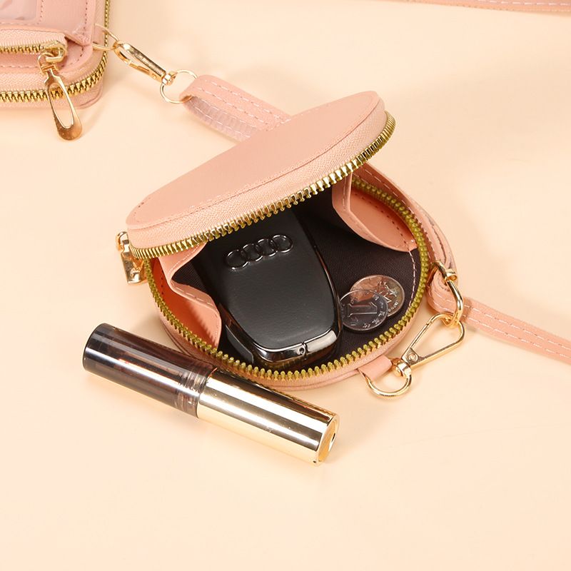 PVC Phone Bag and Coin Purse Two in One: High Definition Touch Screen Window for Sensitive Control, Zipper Anti Loss Adjustable Shoulder Strap, Practical and Beautiful for Travel Storage/PINK - Image 3