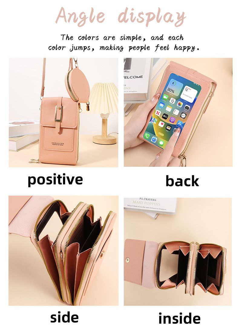 PVC Phone Bag and Coin Purse Two in One: High Definition Touch Screen Window for Sensitive Control, Zipper Anti Loss Adjustable Shoulder Strap, Practical and Beautiful for Travel Storage/BLUE - Image 5