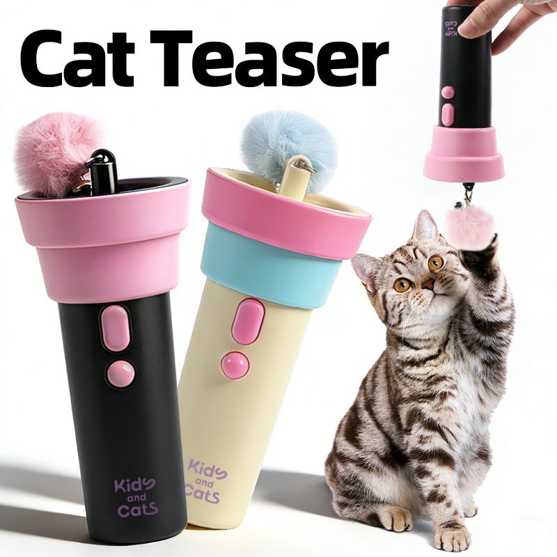 Electric Cat Fishing Wand Toy: One-Button Launch with Spring Retraction, the Perfect Stress-Relief Toy for Human-Pet Interaction/[Gift battery *2+ replacement head *2+ screwdriver] - Image 3