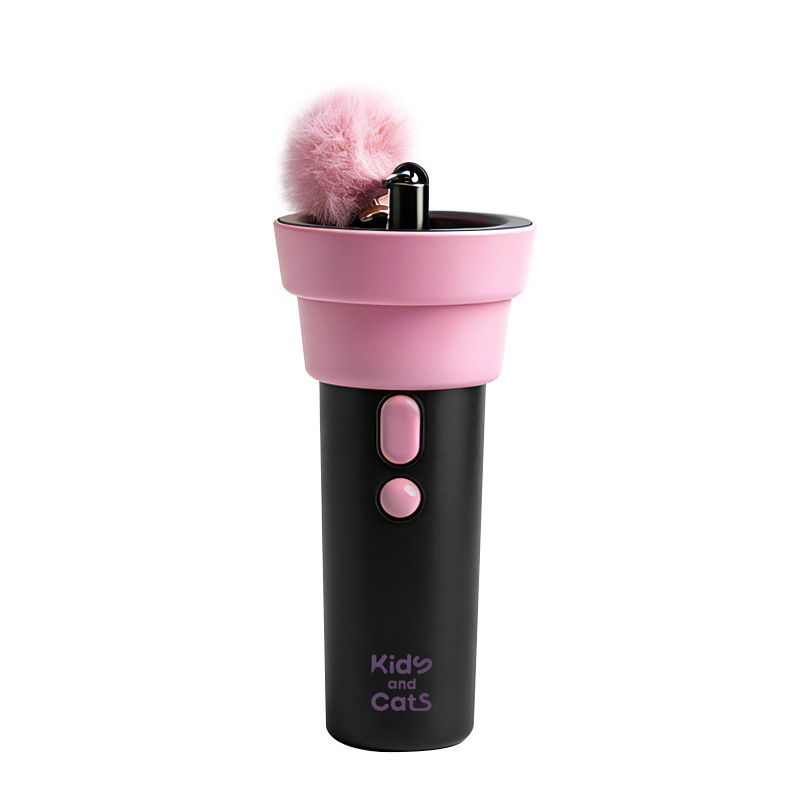 Electric Cat Fishing Wand Toy: One-Button Launch with Spring Retraction, the Perfect Stress-Relief Toy for Human-Pet Interaction/Black [gift battery *2+ replacement head *2+ screwdriver] - Image 2