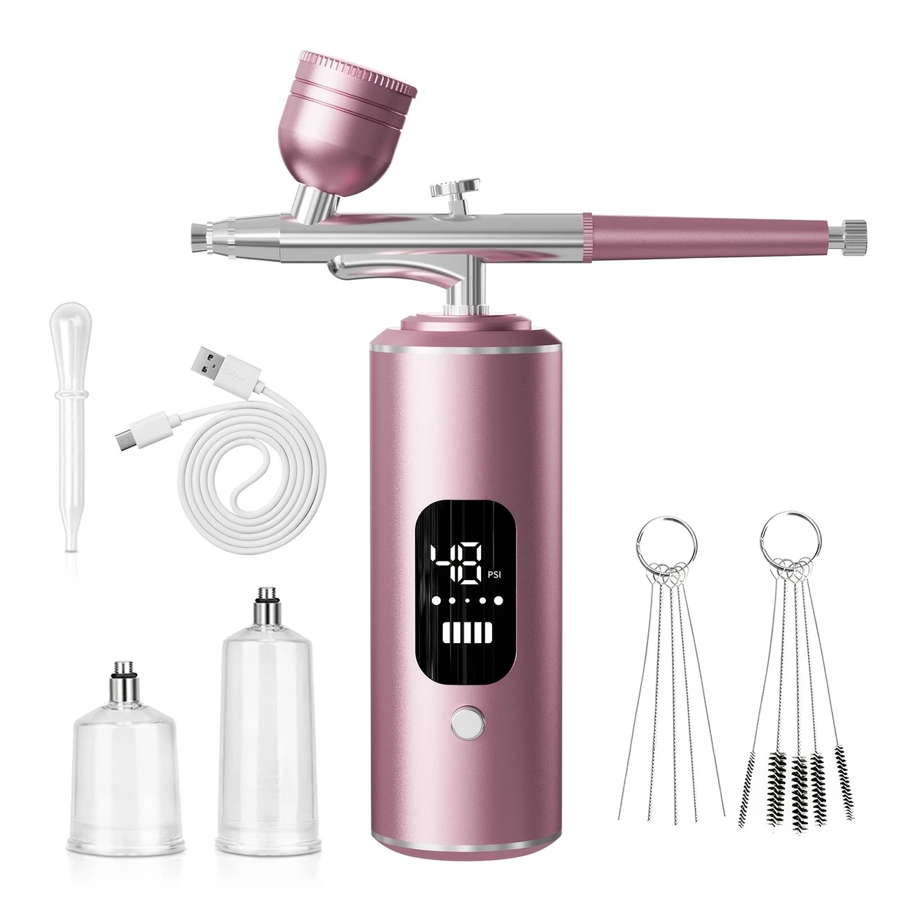 Black Portable Wireless Airbrush Kit, ideal for nail art, painting, cake decoration, and makeup. Rechargeable design, perfect for both amateurs and professionals. - Image 7
