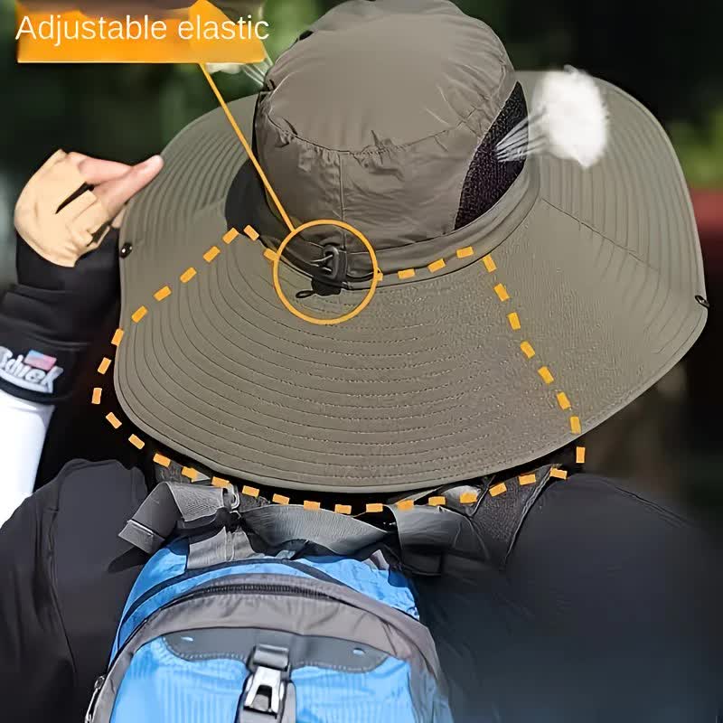 Army Green .Extra Wide Fishing Hat with Detachable Sun Visor and Neck Guard - The Perfect Choice for Summer Fishing, Hiking, and Outdoor Activities. - Image 3