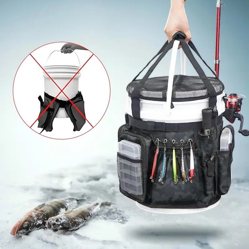 Multi-Functional Tactical Fishing Bucket Backpack, Waterproof Large Capacity, Built-in Livewell, All Gear Storage in One Bag - Image 3