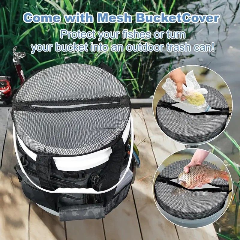Multi-Functional Tactical Fishing Bucket Backpack, Waterproof Large Capacity, Built-in Livewell, All Gear Storage in One Bag - Image 4