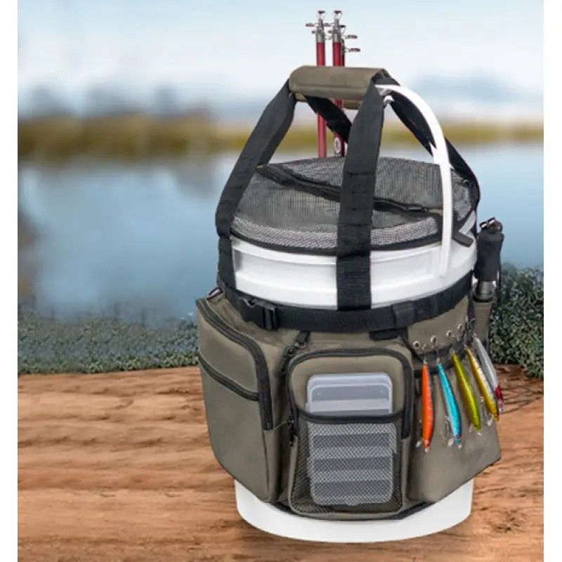 Multi-Functional Tactical Fishing Bucket Backpack, Waterproof Large Capacity, Built-in Livewell, All Gear Storage in One Bag - Image 7