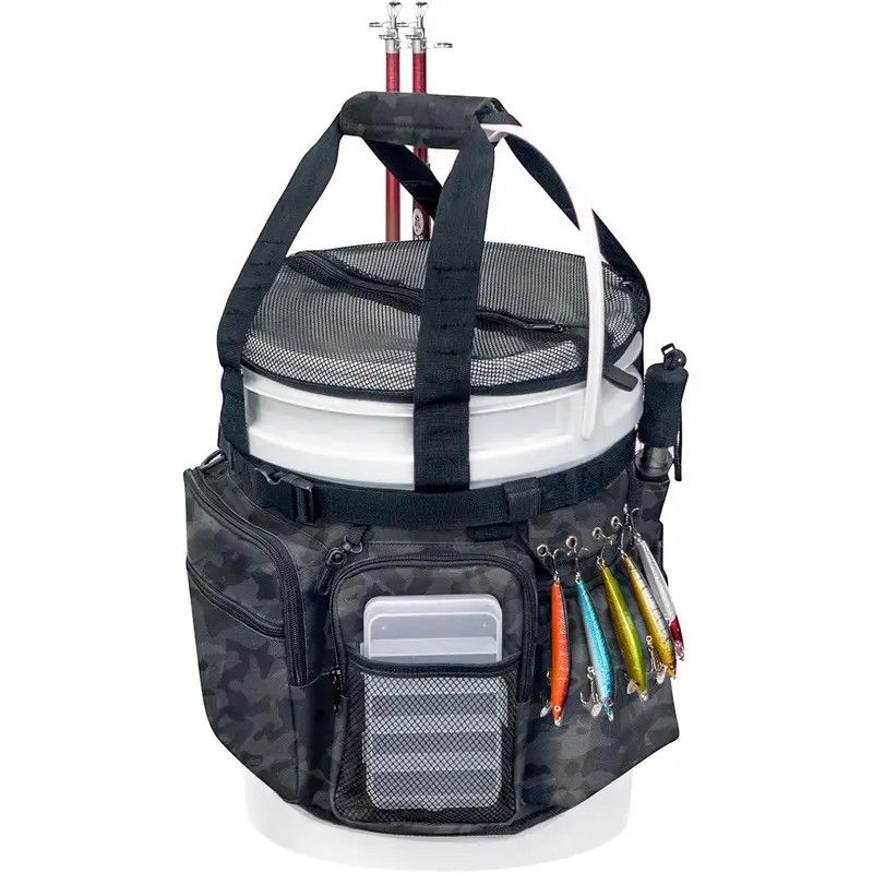 Multi-Functional Tactical Fishing Bucket Backpack, Waterproof Large Capacity, Built-in Livewell, All Gear Storage in One Bag - Image 8