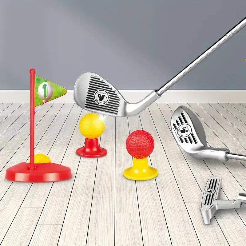 Set Golf Kanak-kanak Tongkat Teleskopik Mainan Luar Dalam Rumah Interaktif - Image 1