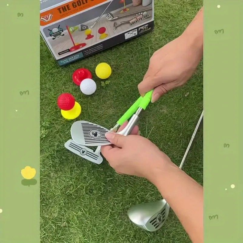Set Golf Kanak-kanak Tongkat Teleskopik Mainan Luar Dalam Rumah Interaktif - Image 7