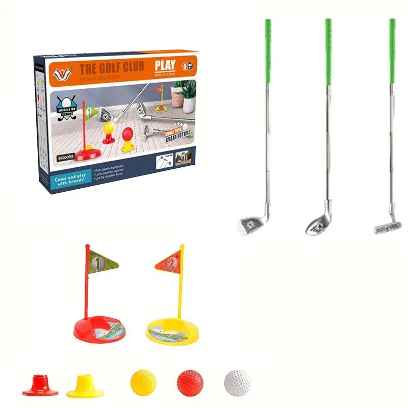 Set Golf Kanak-kanak Tongkat Teleskopik Mainan Luar Dalam Rumah Interaktif - Image 8