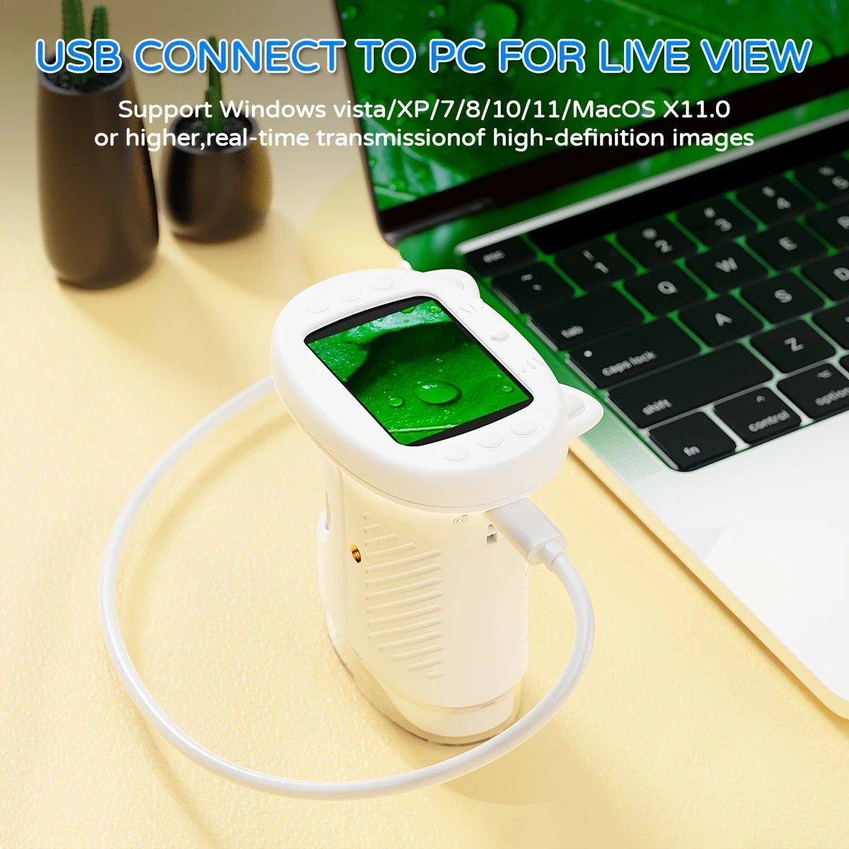 Children's 1000X Digital Microscope 2.4 Inch IPS Screen Portable Mini LED Microscope with Photo Video and PC Connection Science Educational Toy.WHITE - Image 7
