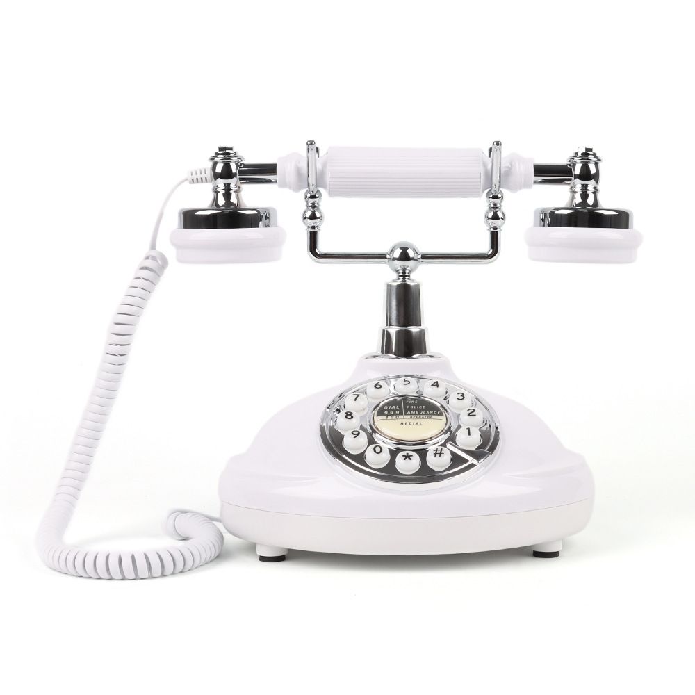 European Retro Desktop Phone: Classic design meets modern utility, perfect for home and office, reviving elegant call moments.(White button) - Image 1