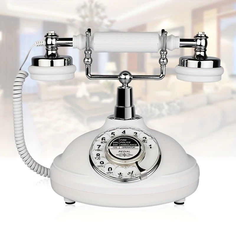 European Retro Desktop Phone: Classic design meets modern utility, perfect for home and office, reviving elegant call moments.(White button) - Image 3