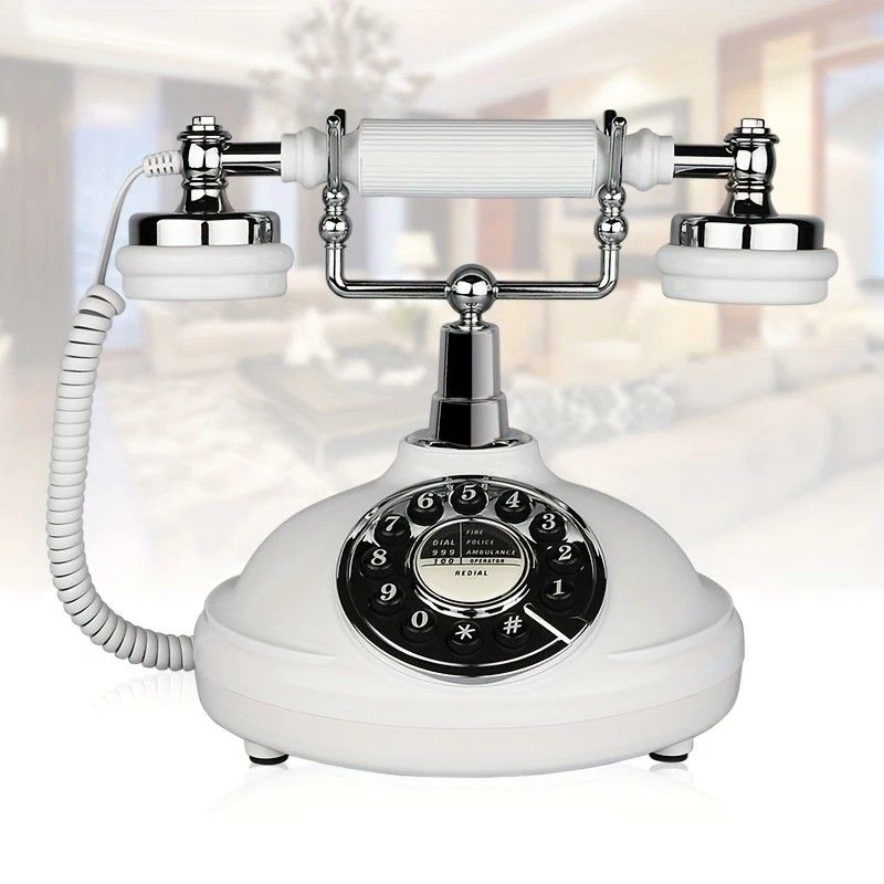 European Retro Desktop Phone: Classic design meets modern utility, perfect for home and office, reviving elegant call moments.(White button) - Image 8