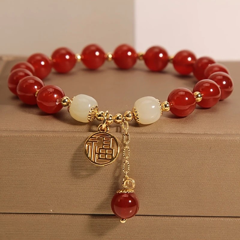2PCS Versatile Fortune Bracelet, Retro Chinese-style Red 