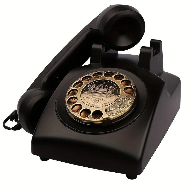 Light Luxury Retro European Telephone: Royal court-style design, eco-friendly ABS material, free from digital distractions, perfect for home and office, returning to pure communication.black - Image 3