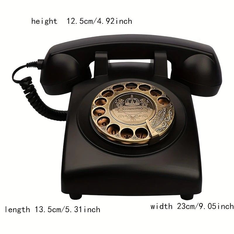 Light Luxury Retro European Telephone: Royal court-style design, eco-friendly ABS material, free from digital distractions, perfect for home and office, returning to pure communication.black - Image 4