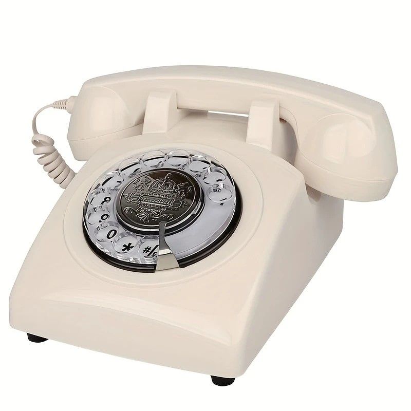 Light Luxury Retro European Telephone: Royal court-style design, eco-friendly ABS material, free from digital distractions, perfect for home and office, returning to pure communication.beige - Image 1