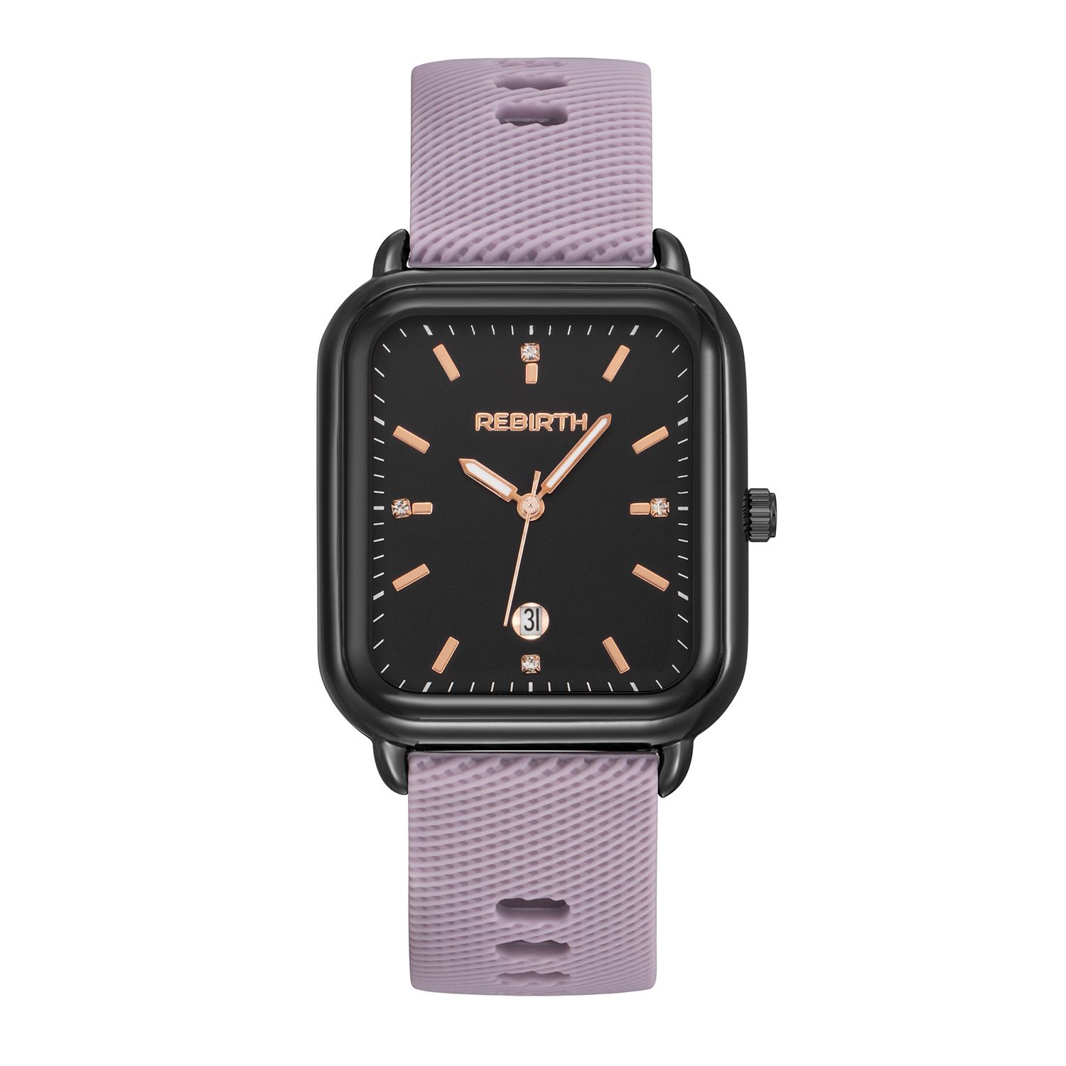 Elegant Retro Preppy Style Women's Quartz Watch - Square Black Dial with Pink Silicone Strap, Zinc Alloy Case, Non-Rechargeable Battery/PINK - Image 5