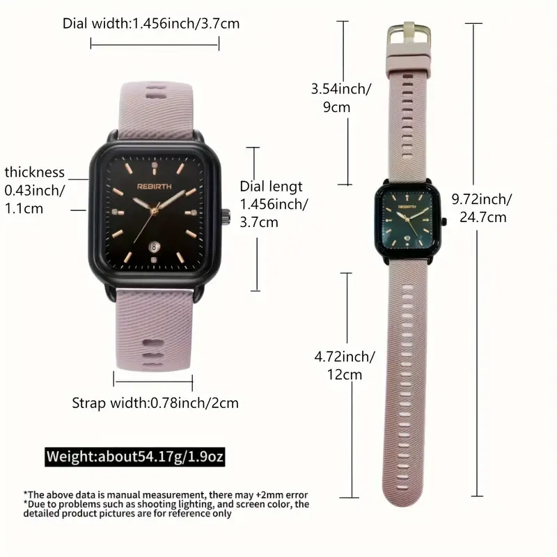 Elegant Retro Preppy Style Women's Quartz Watch - Square Black Dial with Pink Silicone Strap, Zinc Alloy Case, Non-Rechargeable Battery/GREEN - Image 5