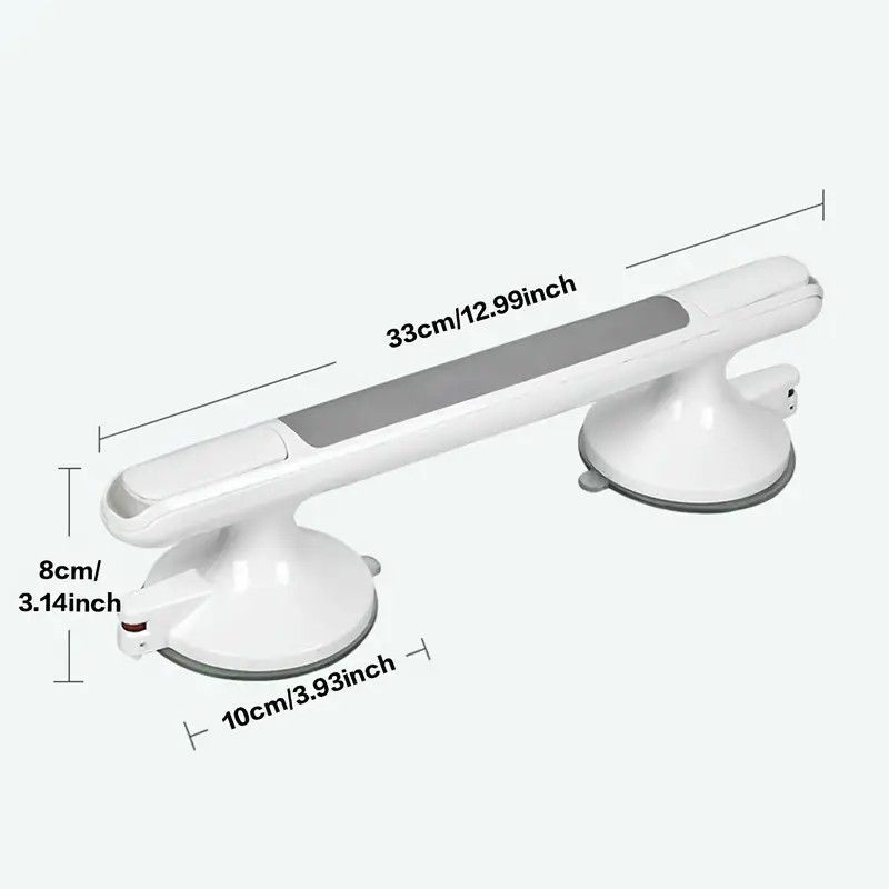 Drill-free Suction Cup Safety Grab Bar – Dual Suction Cup Vacuum Adsorption, Load Capacity 120kg, Red and Green Indicator Light for Visual Safety, Anti-slip Handle for Multi-scenario Use - Image 2
