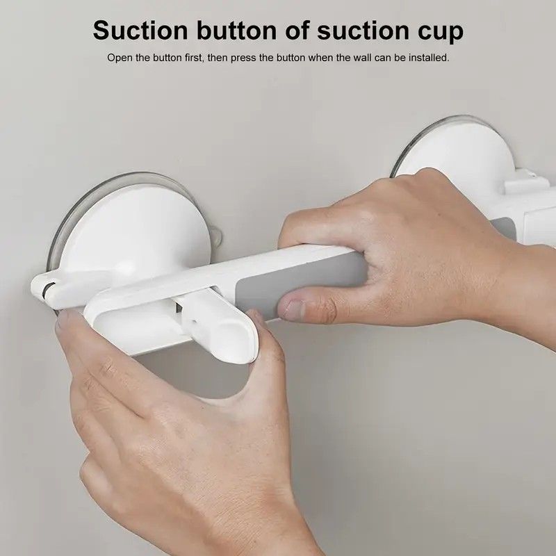 Drill-free Suction Cup Safety Grab Bar – Dual Suction Cup Vacuum Adsorption, Load Capacity 120kg, Red and Green Indicator Light for Visual Safety, Anti-slip Handle for Multi-scenario Use - Image 6
