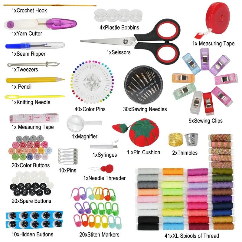 229-Piece Chili Edition Sewing Kit: 41 Color Threads + Full Accessories + Portable Case – Perfect for Home Mending, Crafts, and Gifting - Image 2